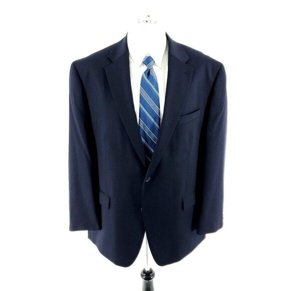 Lauren Ralph Lauren Wool 2 Button Blazer 44R Or Slim 46R Blue - Picture 3 of 10